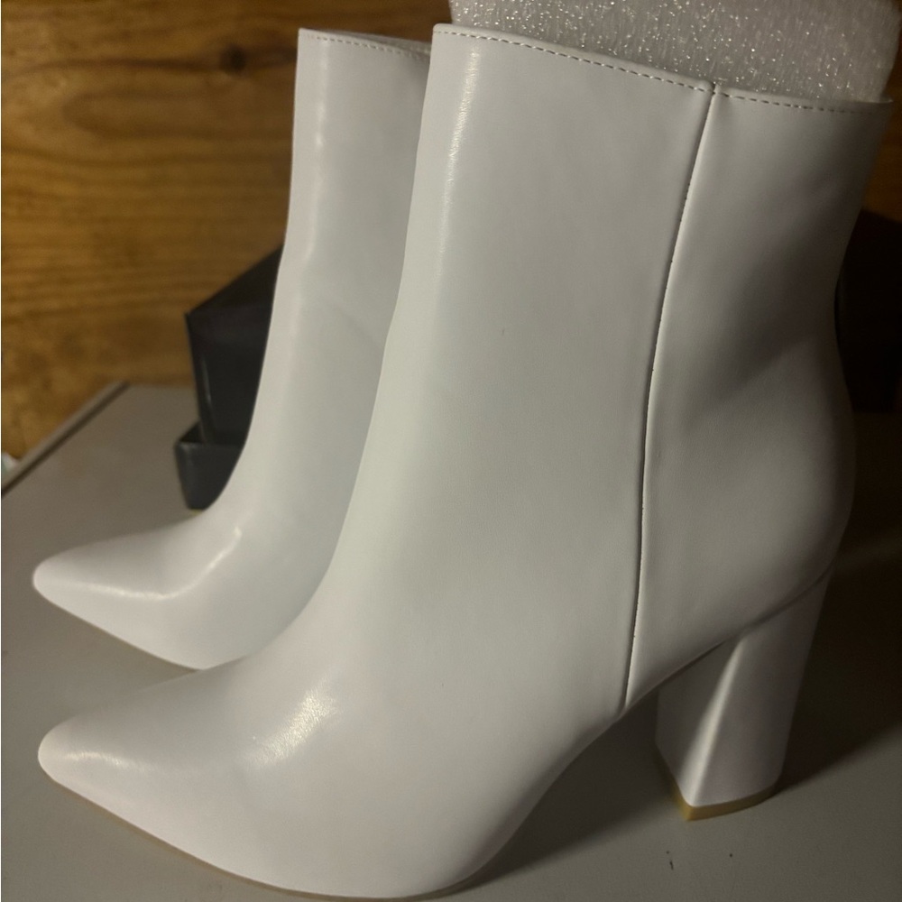 White SHEIN booties 7 never worn